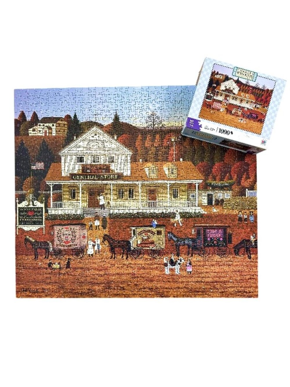 Charles Wysocki 1000 Piece Jigsaw Puzzle Storin Up 2008 Milton Bradley COMPLETE!